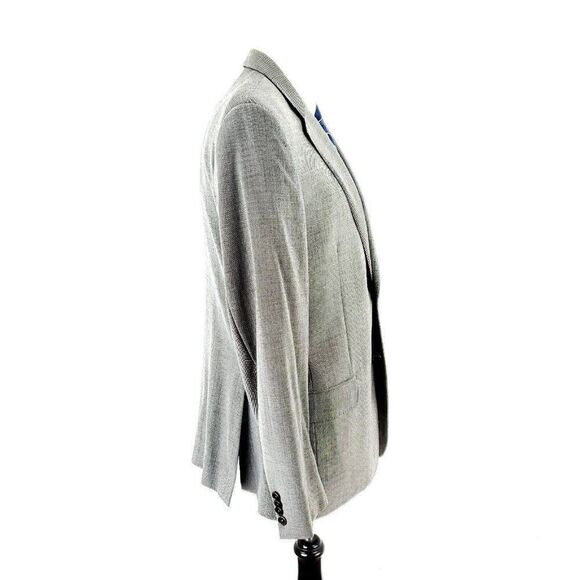 Jos A Bank Signature Gold Wool 2 Button Suit Jacket 40S White Black Sharkskin - Picture 6 of 11